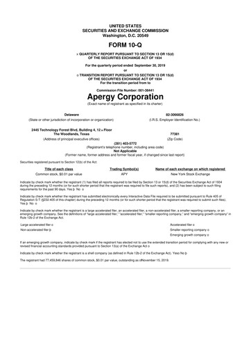 Thumbnail ChampionX 10-Q Quarterly Report FY2019 