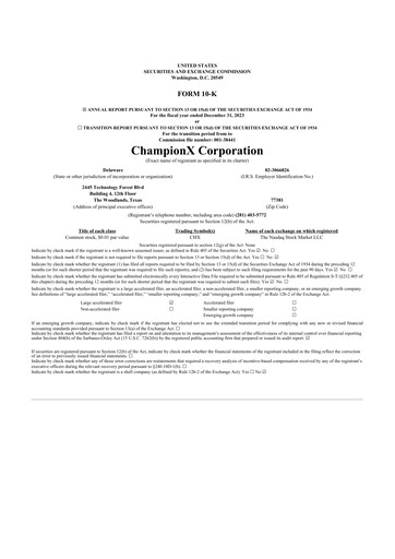 Vorschaubild ChampionX 10-K Jahresbericht 2023