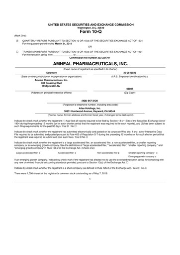 Vorschaubild Amneal Pharmaceuticals
 10-Q Quartalsbericht 2018 