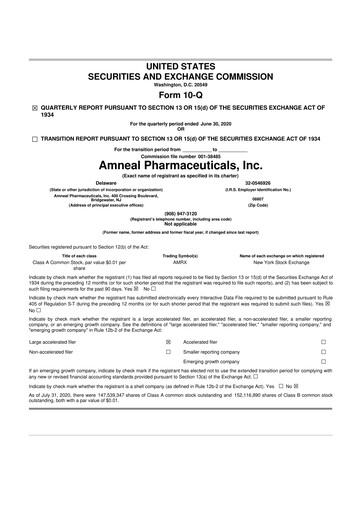 Vorschaubild Amneal Pharmaceuticals
 10-Q Quartalsbericht 2020 