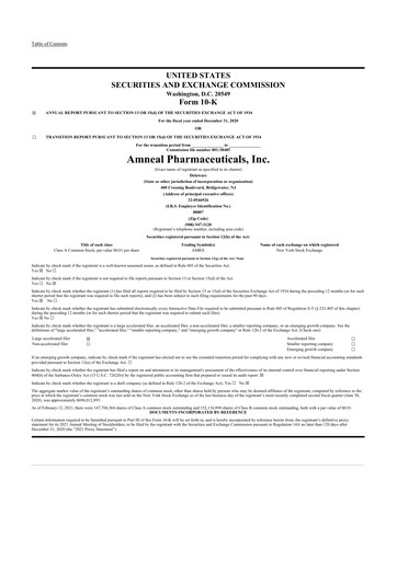 Thumbnail Amneal Pharmaceuticals
 10-K Annual Report 2020