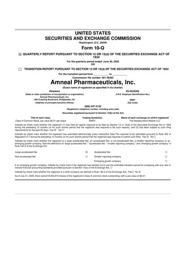 Thumbnail Amneal Pharmaceuticals
 10-Q Quarterly Report FY2026 