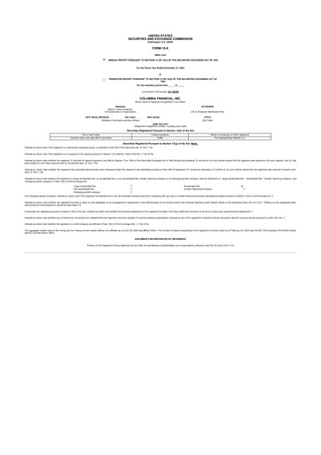 Thumbnail Columbia Financial 10-K Annual Report 2023
