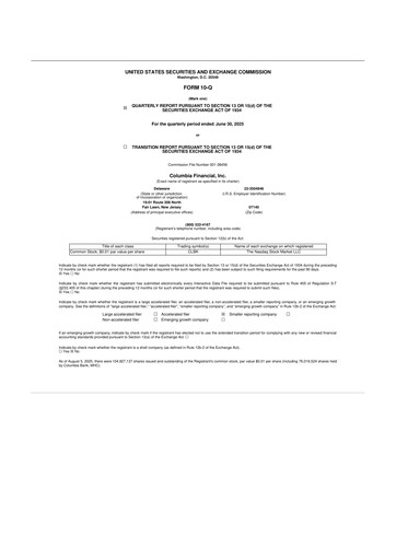 Thumbnail Columbia Financial 10-Q Quarterly Report FY2025 