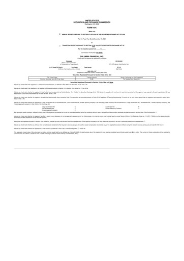 Thumbnail Columbia Financial 10-K Annual Report 2025