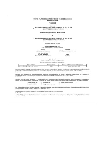 Thumbnail Columbia Financial 10-Q Quarterly Report FY2026 