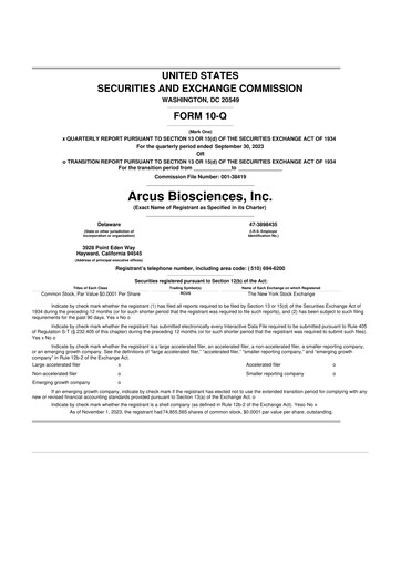 Thumbnail Arcus Biosciences
 10-Q Quarterly Report FY2023 