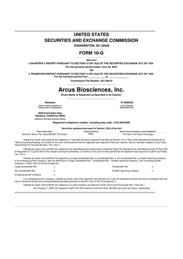 Thumbnail Arcus Biosciences
 10-Q Quarterly Report FY2024 