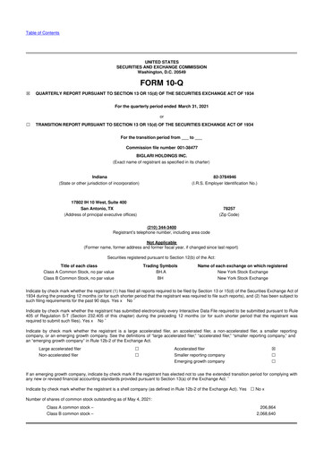 Thumbnail Biglari 10-Q Quarterly Report FY2021 