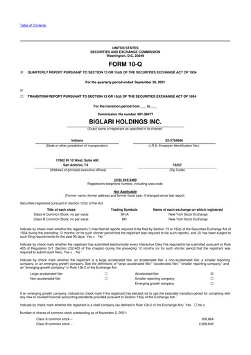 Thumbnail Biglari 10-Q Quarterly Report FY2021 