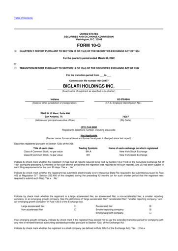 Thumbnail Biglari 10-Q Quarterly Report FY2022 