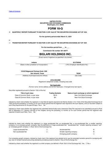 Thumbnail Biglari 10-Q Quarterly Report FY2024 