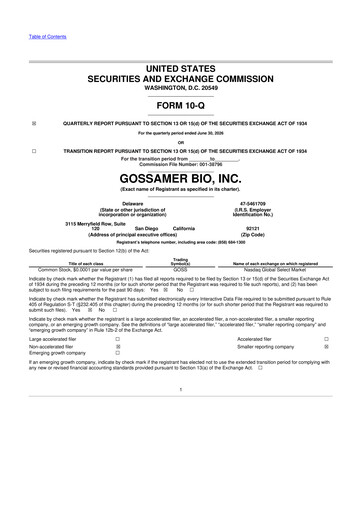 Thumbnail Gossamer Bio 10-Q Quarterly Report FY2026 
