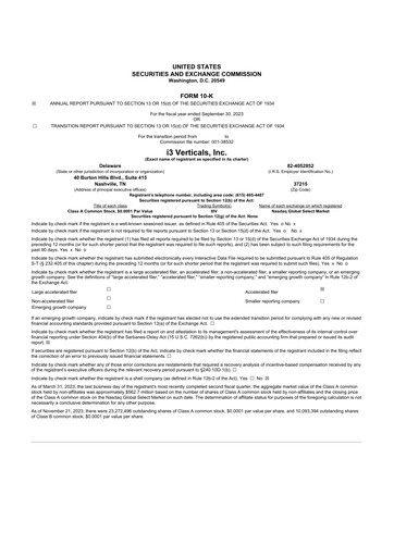 Thumbnail i3 Verticals 10-K Annual Report 2023