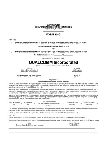Vorschaubild QUALCOMM 10-Q Quartalsbericht 2018 