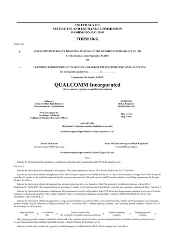 Thumbnail QUALCOMM 10-K Annual Report 2018