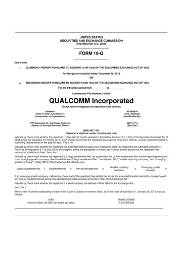 Vorschaubild QUALCOMM 10-Q Quartalsbericht 2019 
