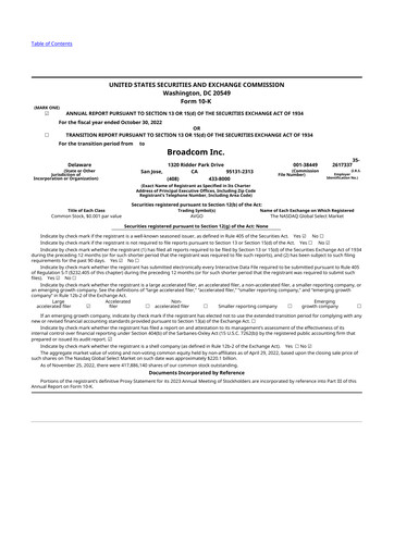 Thumbnail Broadcom 10-K Annual Report 2022