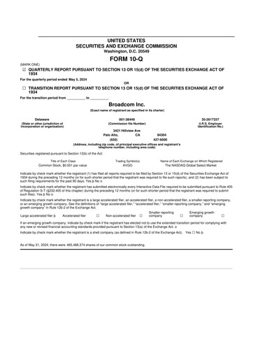 Miniature Broadcom 10-Q Rapport trimestriel 2024 