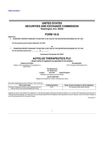 Thumbnail Autolus Therapeutics 10-Q Quarterly Report FY2023 