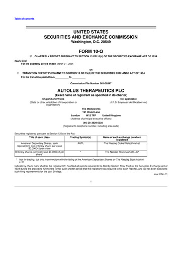 Thumbnail Autolus Therapeutics 10-Q Quarterly Report FY2024 