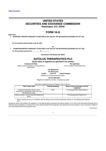 Thumbnail Autolus Therapeutics 10-Q Quarterly Report FY2024 