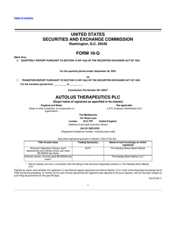 Thumbnail Autolus Therapeutics 10-Q Quarterly Report FY2025 
