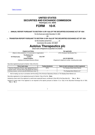 Miniature Autolus Therapeutics 10-K Rapport annuel 2025