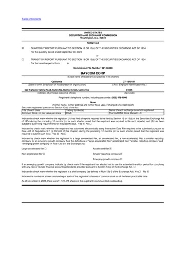 Thumbnail BayCom (United Business Bank) 10-Q Quarterly Report FY2024 