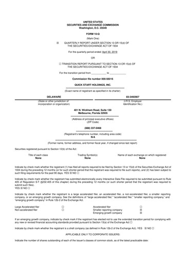 Miniature Kaival Brands Innovations 10-Q Rapport trimestriel 2019 