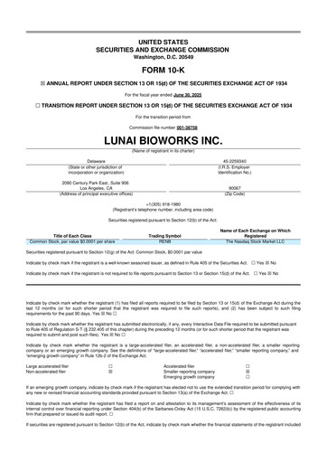 Thumbnail Lunai Bioworks 10-K Annual Report 2025