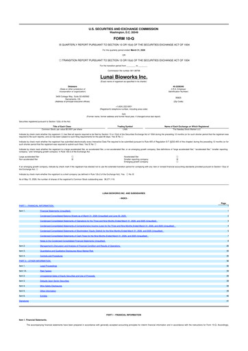 Thumbnail Lunai Bioworks 10-Q Quarterly Report FY 