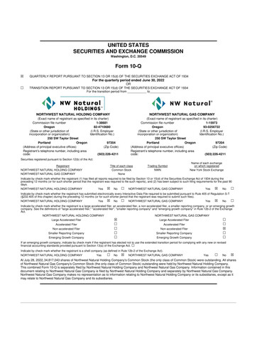 Thumbnail NW Natural Holdings 10-Q Quarterly Report FY 