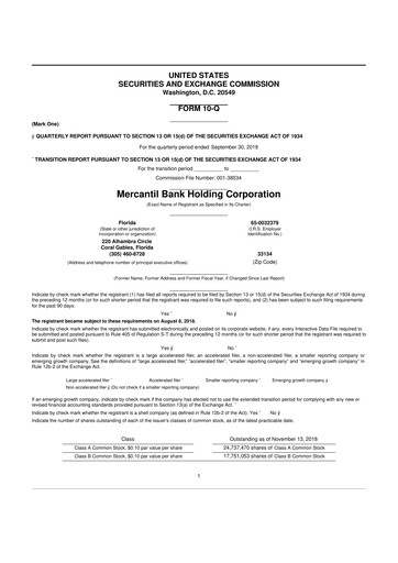 Vorschaubild Amerant Bancorp 10-Q Quartalsbericht 2018 