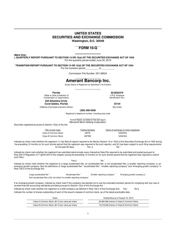 Vorschaubild Amerant Bancorp 10-Q Quartalsbericht 2019 