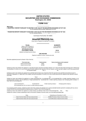 Vorschaubild Amerant Bancorp 10-Q Quartalsbericht 2019 