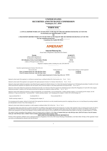 Thumbnail Amerant Bancorp 10-K Annual Report 2019