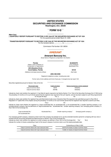 Vorschaubild Amerant Bancorp 10-Q Quartalsbericht 2020 