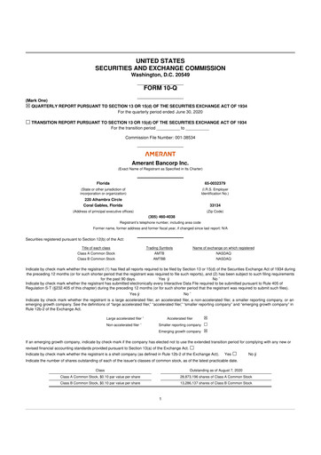 Vorschaubild Amerant Bancorp 10-Q Quartalsbericht 2020 