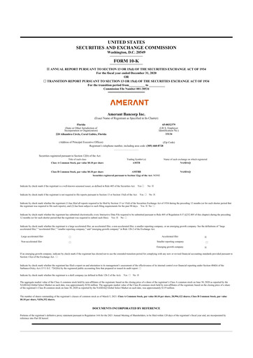 Thumbnail Amerant Bancorp 10-K Annual Report 2020