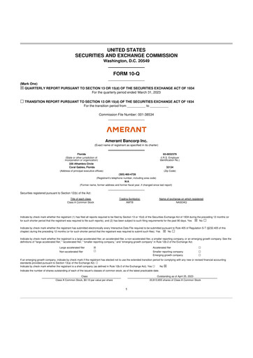 Vorschaubild Amerant Bancorp 10-Q Quartalsbericht 2023 