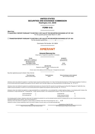 Vorschaubild Amerant Bancorp 10-Q Quartalsbericht 2024 