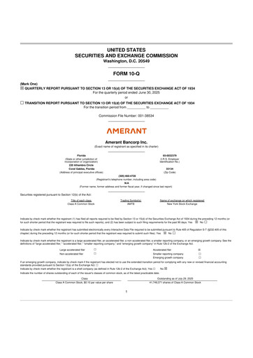 Vorschaubild Amerant Bancorp 10-Q Quartalsbericht 2025 