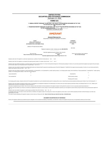 Vorschaubild Amerant Bancorp 10-K Jahresbericht 2025