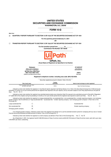 Thumbnail UiPath 10-Q Quarterly Report FY2022 
