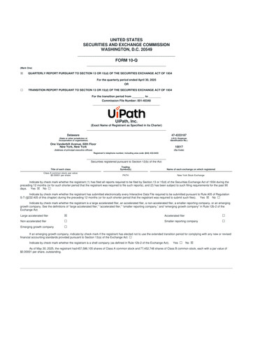 Thumbnail UiPath 10-Q Quarterly Report FY2026 