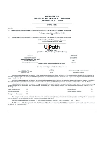Thumbnail UiPath 10-Q Quarterly Report FY2026 