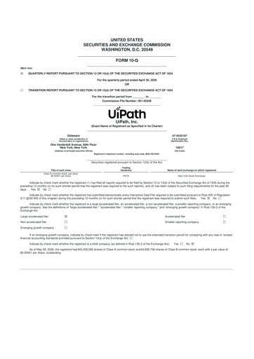 Thumbnail UiPath 10-Q Quarterly Report FY2027 