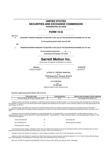 Thumbnail Garrett Motion 10-Q Quarterly Report FY2024 