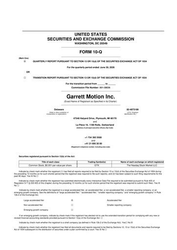 Thumbnail Garrett Motion 10-Q Quarterly Report FY2026 